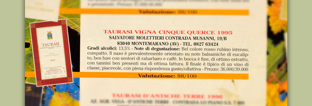 The Italian Sommelier: 88/100 in Taurasi DOCG 