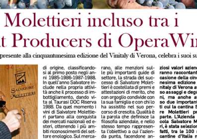 Salvatore Molettieri included among the 100 Great Producers of Opera Wine